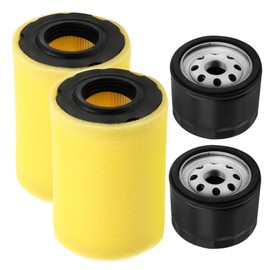 Anxingo 4Pcs 796031 Air Filter Oil Filter Replacement for Husqvarna YTH22V46 YTH24V48 YTA22V46, Replacement for J&D100 D125 D130 D110 Riding Lawn Tractor