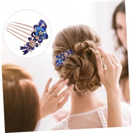 Crystal Diamond Hair Comb Bridesmaid Hair Accessories Headwear for Women Hair Fork Clip Side Combs Vintage Womens Hair Accessories Wedding Crystal Hair Grace Fancy (Blue, One size)