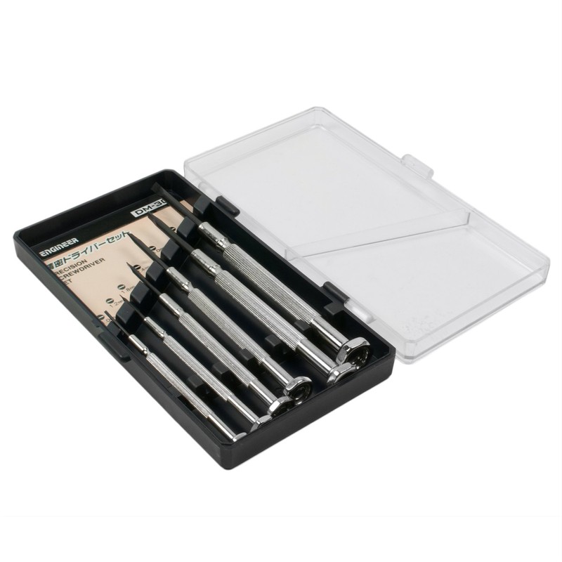 6 Piece Precision Screwdriver Set, Mini Sizes, Slot Head/Tips with