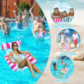 2Pack Inflatable Pool Floats Hammock,4 IN 1 Swimming Pool Float Hammock for Adults,Inflatables Pool Lounge Chairs,Inflatable Pool Toys Water Hammocks for Armchair Mattresses Seat Floating Mattress