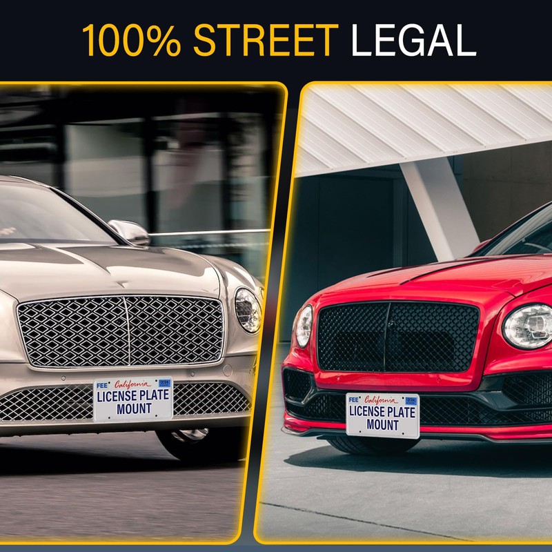 No Drill License Plate Holder Compatible with Bentley Continental 2001-2024,
