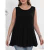 JollieLovin Plus Size Womens Long Tunic Tank Tops Sleeveless Crew