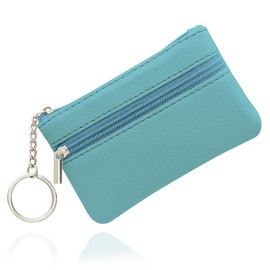 Small Coin Purse, Small Wallet for Woman, Change Wallet, Zipper Coin with 2 Compartments & Keychain,