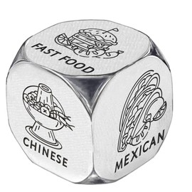 UNICRAFTALE Christmas Valentines Day Gift 1Set Food Decision Dice Date Night Ideas Stainless Steel Food Decision Dice Funny Anniversary Birthday Gift for Husband Wife Boyfriend Girlfriend