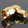 TengKo 90 degree Gold Plated adapter converter RP-SMA connector Male