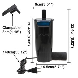 Senzeal Aquarium Turtle Filter Quiet Low Water Level Filter Pump 5W 400L/H Internal Fish Tank Filter for Fish Tank Turtle Tank