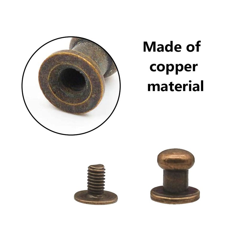 OHAOLYLE 100 Sets Bronze Round Head Button Stud Phillips Screws