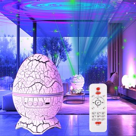 XQBX Dinosaur Egg Galaxy Projector an aurora projector with Bluetooth speaker and white noise sound machine room decor aesthetic Easter eggs decor disco party decorations gifts for teen girls/boys