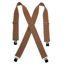 Welch Men's Elastic Clip-End 2 Inch Work Suspenders, Tan