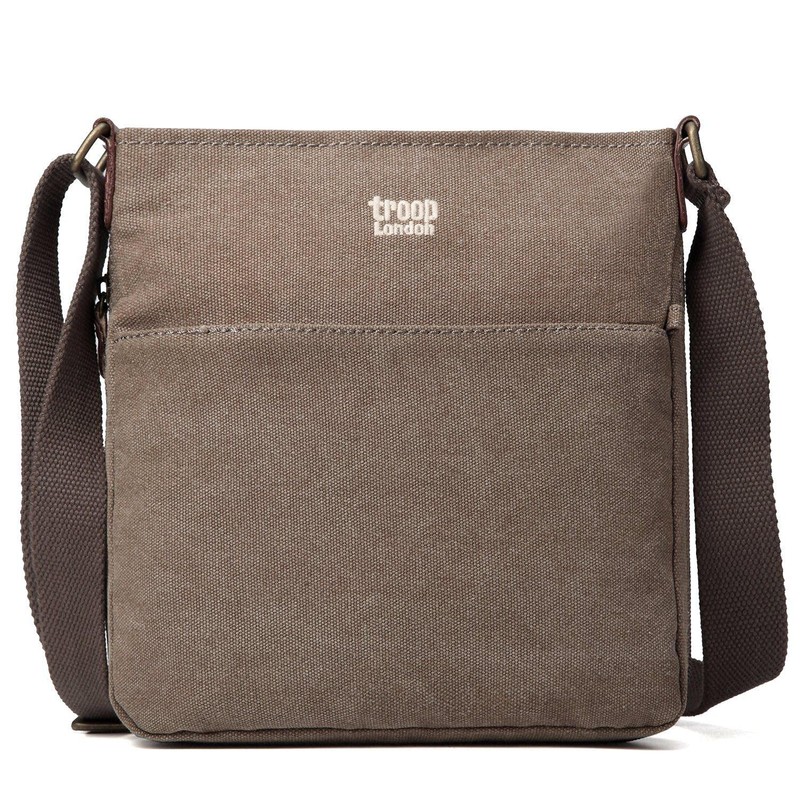 Troop London TRP0236 Classic Canvas Across Body Bag Ash Grey