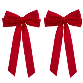 Velvet Hair Bows for Girls Toddlers Red Velvet Bows for Girls Women, Velvet Ribbon Bow Hair Clips, Trendy Velvet Hair Accessories for Women Girls Christmas Gifts, Red Velvet Hair Bows