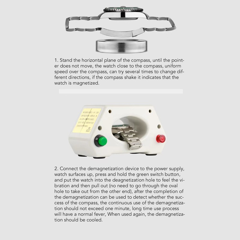 Watch Demagnetizer Mechanical Watch Magnetize Degaussing Tool for Maintenance 110‑