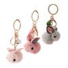 Gogogmee 3Pcs Cute Rabbit Keychain Cartoon Pendant Random Hanging Ornament