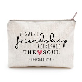 A Sweet Friendship Refreshes the Soul Makeup Bag Best Friend Bag Christian Friendship Bag Best Friend Birthday Gift Cosmetic Bag Best Friend Gifts