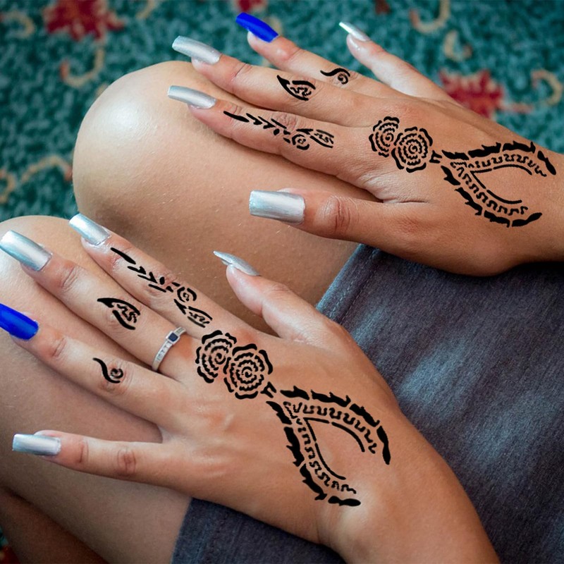 Henna Tattoo Stencils Kit for Hand, 24 Sheets Indian Arabic