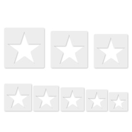 Star Stencil, 8 Pcs Different Size Star Stencils, Star Template Stencil, Large Star Stencil for Spray Painting, Painting Template for Fabric Walls Arts Paper | krastmon