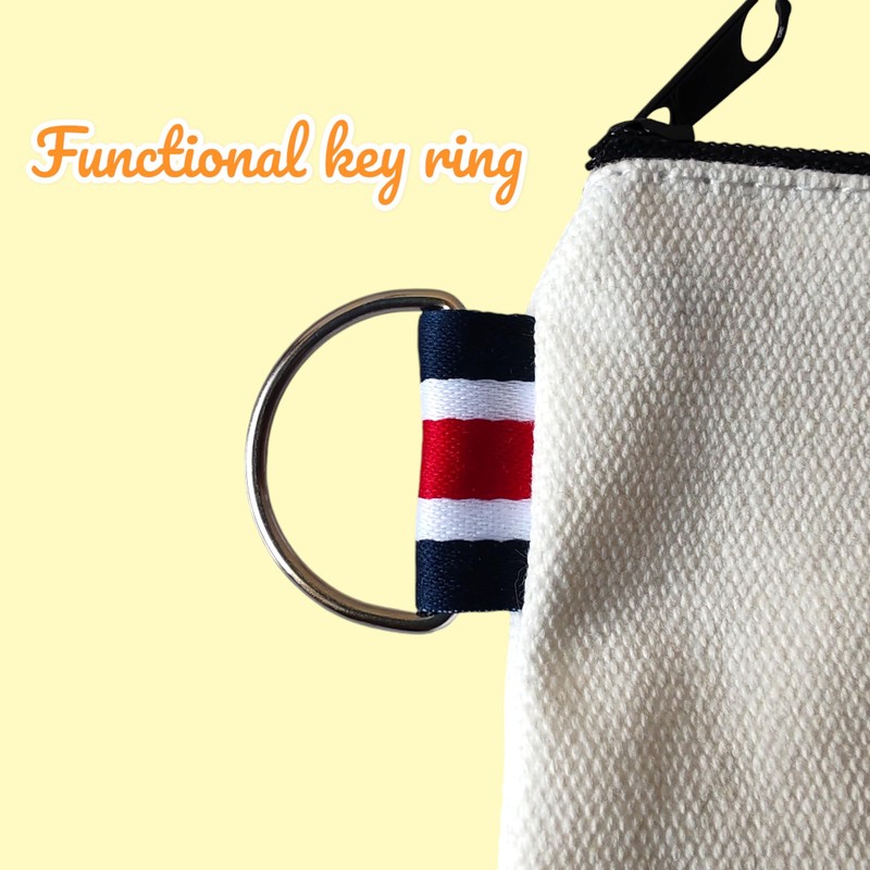 NUTFORD Canvas Coin Purse Pouch Bag Plain Colour Multiple Choices