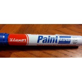 Permanent Industrial BOX of 12 Luxor 19N840, Blue Industrial Paint Markers, Medium Tip, Permanent