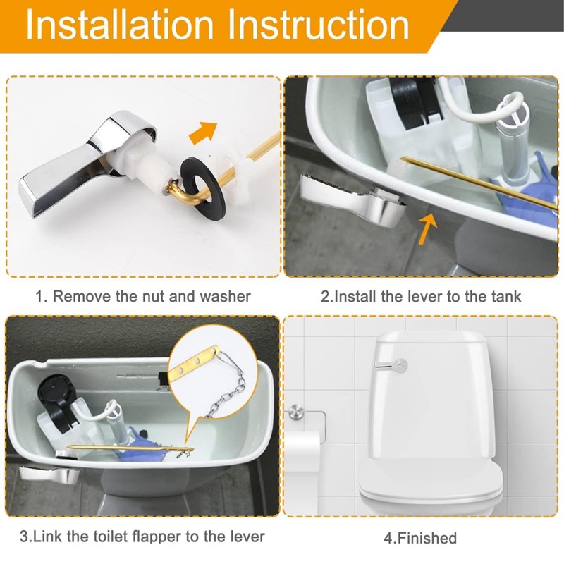 ANIS·KEAAR Universal Toilet Handle Replacement Kit | Brass Thickened Linkage