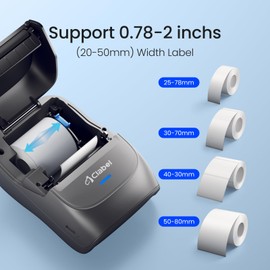 CLABEL CLABEL Etikettendrucker Selbstklebend Bluetooth 221B Mini Thermo Etikettiergerät Tragbar Beschriftungsgerät Selbstklebend Kompatibel mit Handy & PC Label Printer für Barcode Einzelhandel Büro Grau
