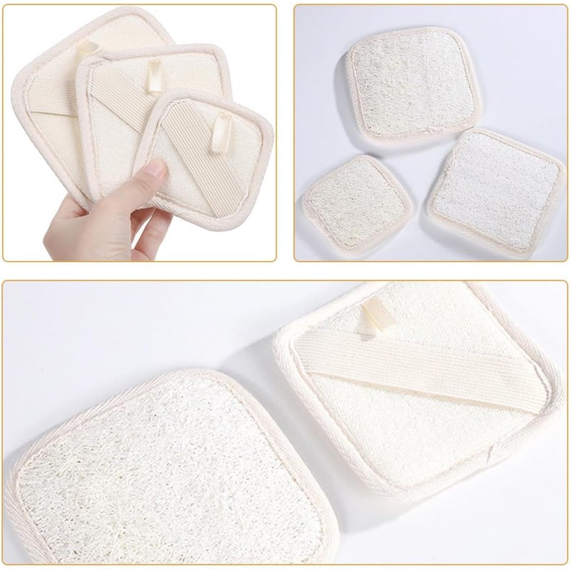 Esponja Vegetal para Ducha de Baño 5 Piezas, Lufa Beige