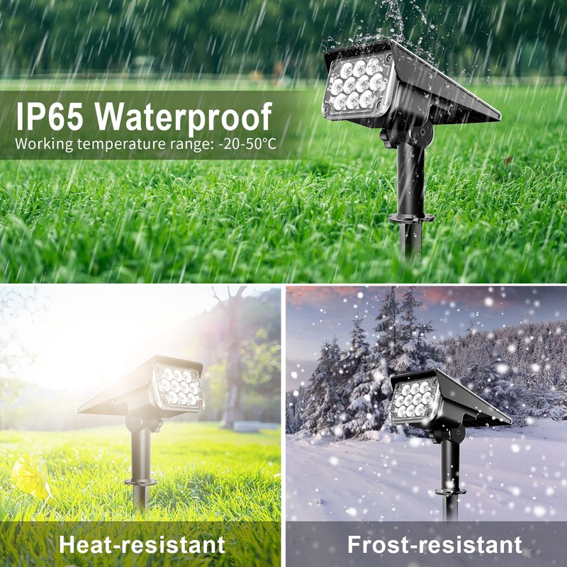 CREPOW Solar Spot Lights Outdoor, Blue Solar Spotlights Landscape Lighting