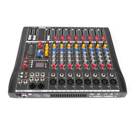 DNYSYSJ 8 Channels Sound Mixing Console Live Studio Audio Mixer USB XLR Phantom for Computer Recording, Bands