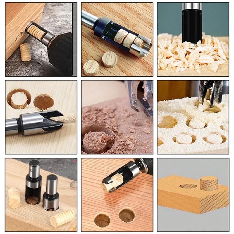 CUKCIC Wood Plug Hole Cutter High Carbon Steel Cork Drill