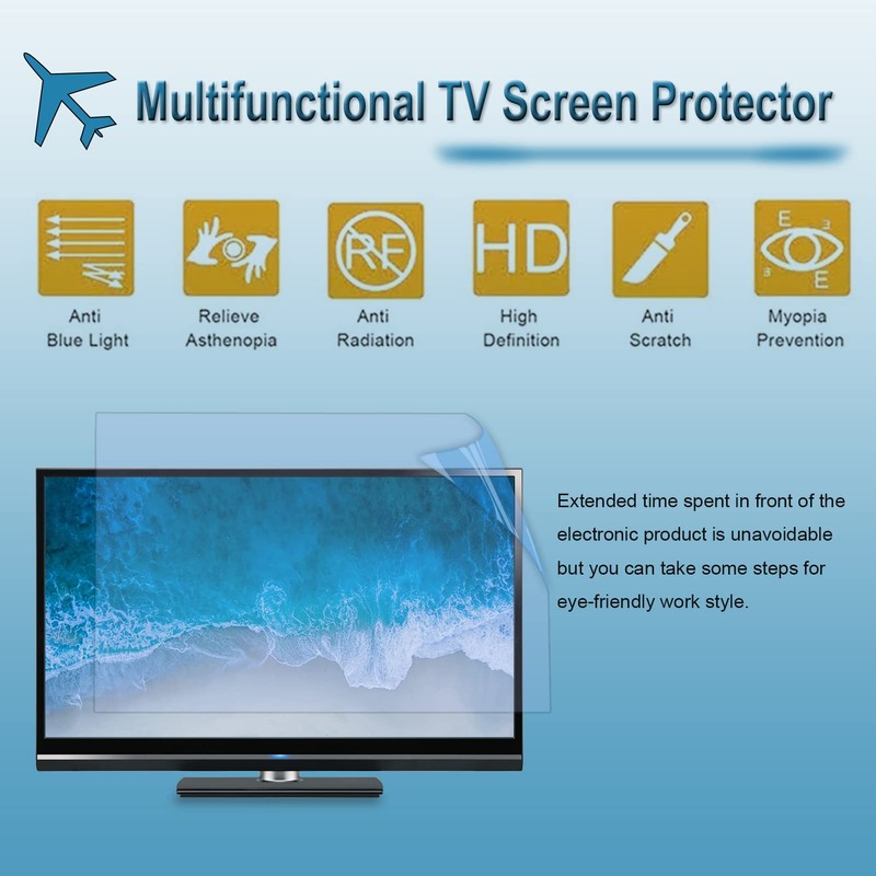 JCSKY 55 Inch Matte Anti-Glare TV Screen Protector, Dustproof Anti
