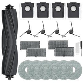 Cleptorize Zubehör für Dreame X40 Ultra Complete/ X40 Ultra/ X40 Master/ L40 Ultra Saugroboter, Ersatzteile Kit 1 Hauptbürste, 4 Staubsaugerbeutel, 6 Wischpads, 4 HEPA Filter, 4 Seitenbürste