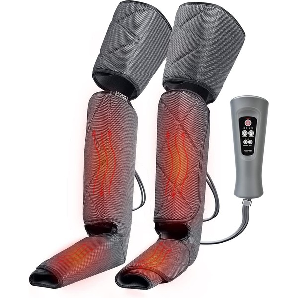 RENPHO Leg Massager with Heat for Circulation, FSA HSA Eligible Air Compression Calf Thigh Foot Massager for Pain Relief, 2 Heat 6 Modes 3 Intensities, Muscles Relaxation and Reduces Swelling