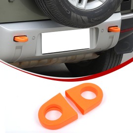 Car Tow Hook Towing Ring Covers for L@R @Def@ender 90 110 130 2020 2021 2022 2023 Rear Bumper Styling Trailer Ring Eye Tow Hook Ring Covers Exterior Accessories (Orange)