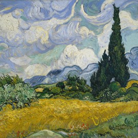 'Van Gogh "Wheat Field with Cypresses Fridge Magnet Magnet