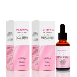 Turbinne 5 In 1 Overnight Facial Serum. 5 Powerful Serums. Retinol, Hyaluronic Acid, Niacinamide, Vitamin C & E. Powerful Anti-Aging, Reduce Wrinkles, Acne Scars, Dark Spots (Pack Of 2)