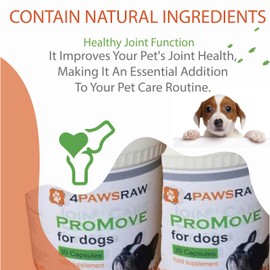 4PAWSRAW Dog Joint Care Capsules Joints Support For Dogs Pet Glucosamine Capsule (30 Capsules)