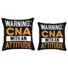 CNA With An Attitude Certified Nursing Assistant Medical Throw Pillow