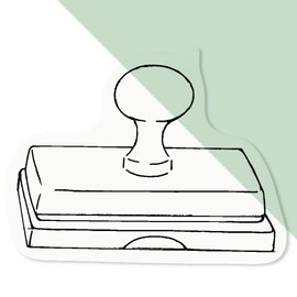 Azeeda 4 x Klein 50mm 'Stempel auf Stempelkissen' Permanente Transparente Aufkleber für Fenster/Autos/Wände/Skateboards etc (DC00130984)