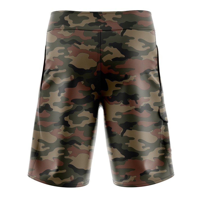 Tactical Pro Supply American Flag Board Shorts, Escudo Blanco Desert