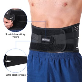 Teyssor Back Brace, Breathable Back Support Belt, Adjustable Back Support, Lumbar Support with 6 Stands for Men and Women