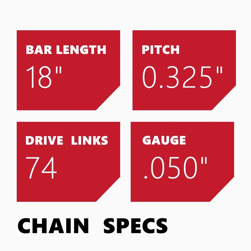 KAKEI 18 Inch Chainsaw Chain .325" Pitch .050" Gauge 74