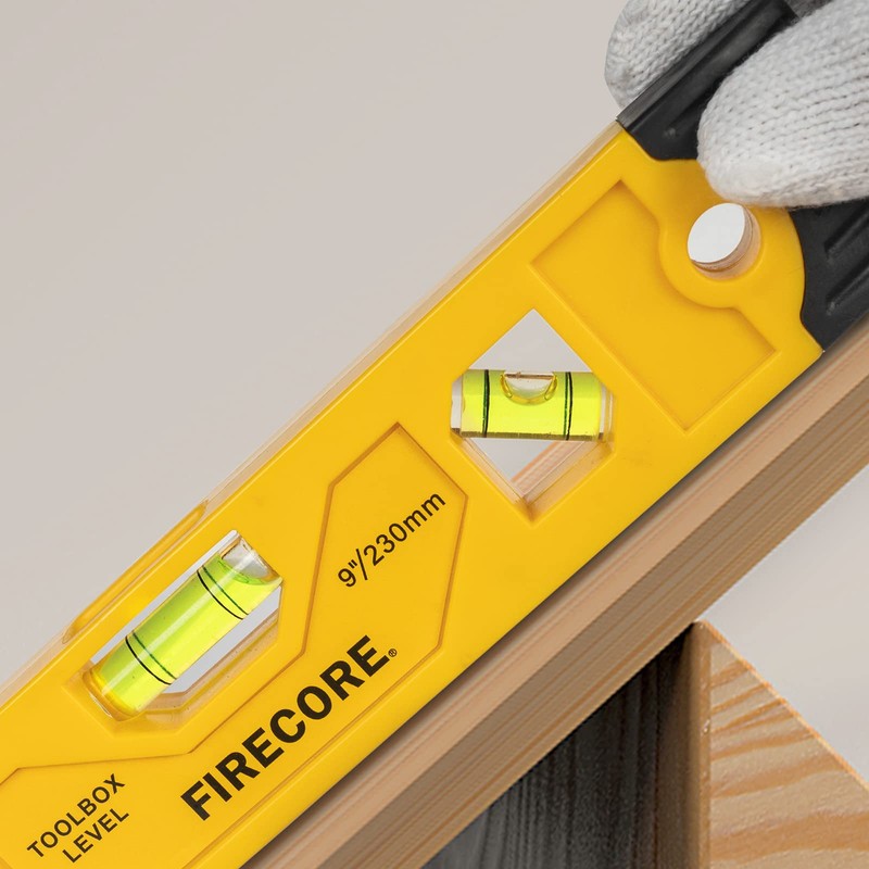 Firecore Magnetic Torpedo Level, 9-Inch Shockproof Toolbox Level with 3