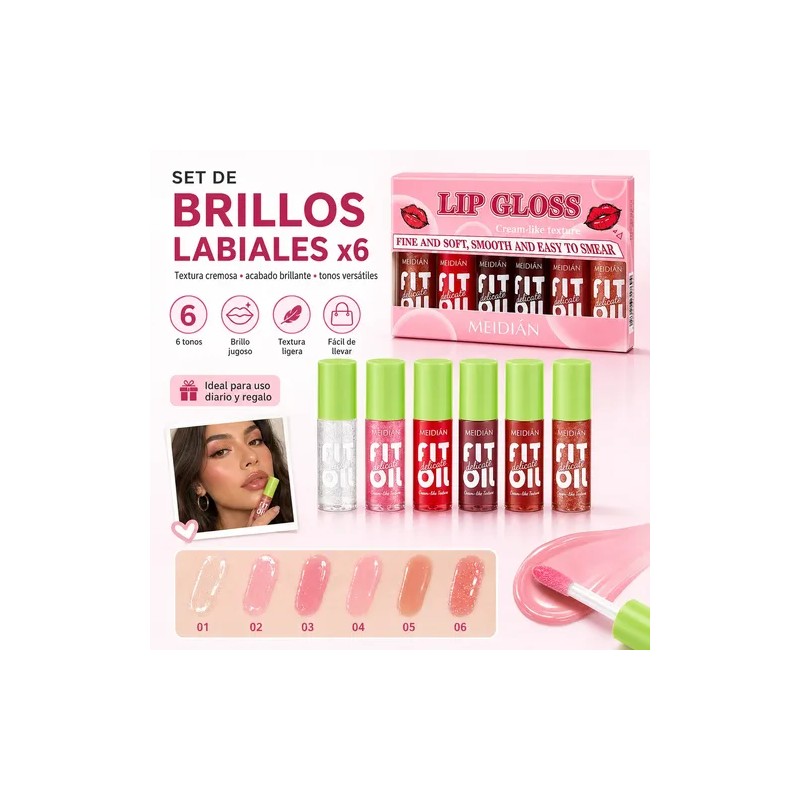 Set De Cuidado Labial Hidratante Glossy Liquid Lip Oil Gloss
