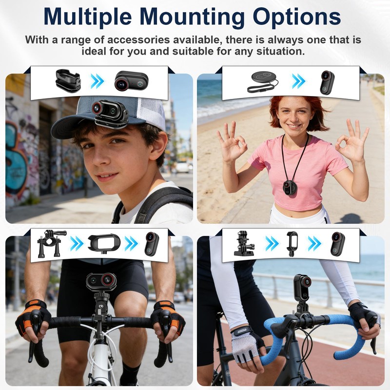 Mini Body Camera with 32GB Card, 4K Wearable Action Camera