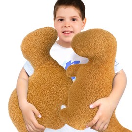 Aiideals Dino Chicken Nuggets Pillow for Birthday Gifts, Dinosaur Chicken Nuggets Plush Funny Gifts for Teen Boys Girls, Cute Dinosaur Stuffed Animal, Dinosaur Gifts for Adults Kids (Large, 2Pcs)