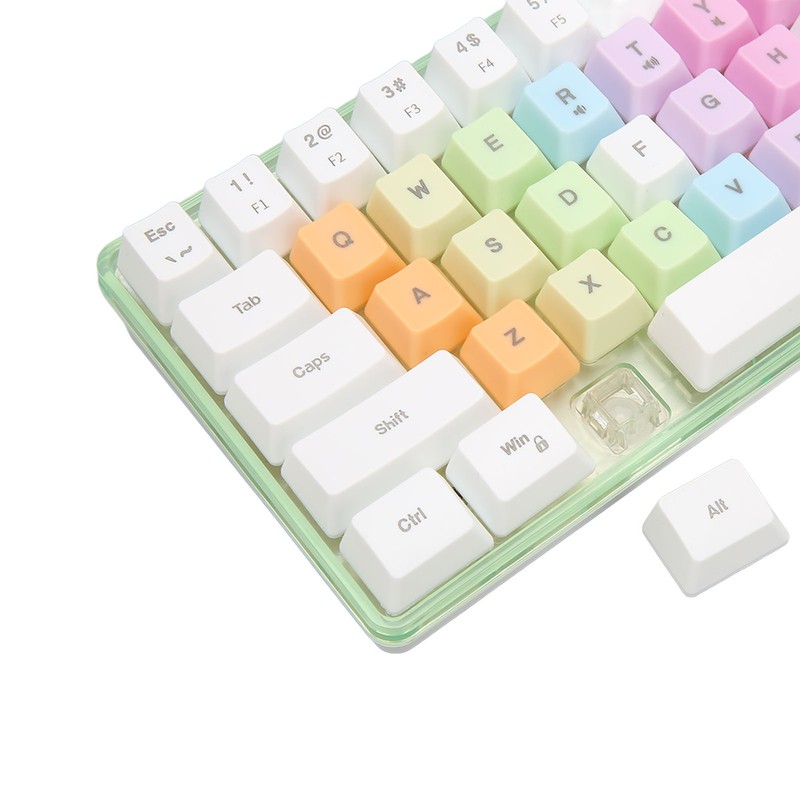 61 Keys Mechanical Keyboard RGB Backlight Colorful Keycaps Mini Wired