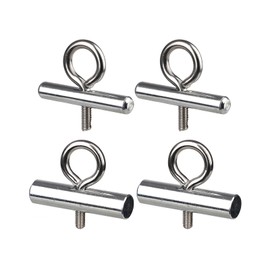 qeedo Piping Stop Set, Piping Stoppers 2 x 5 mm and 2 x 7 mm, with Ring Eyelet, Easy Assembly, Made of Stainless Steel, End Stopper, Stopper for Piping Rail