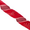 Vickerman 4" Red Embroidered Rope Merry Christmas On Canvas Ribbon.