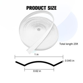 Sandfren 1" RV Insert Molding Trim, 25FT Vinyl Travel Trailer Screw Cover Trim, Gutter Corner Channel Seam Roof Edge Track Exterior Weather Stripping, Universal for Motorhomes