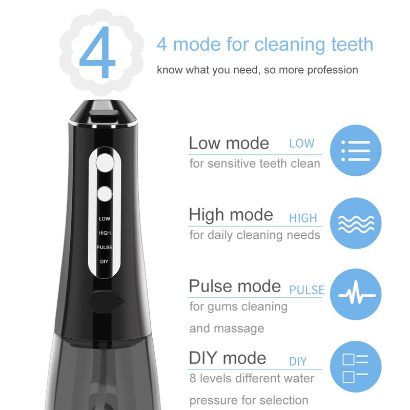 Portable Dental Oral Irrigator 300ML Water Tank Rechargeable Automatic Teeth