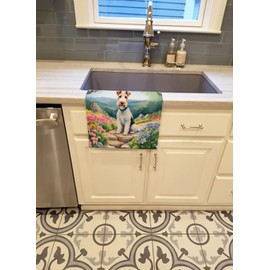 Fox Terrier Spring Path Kitchen Towel